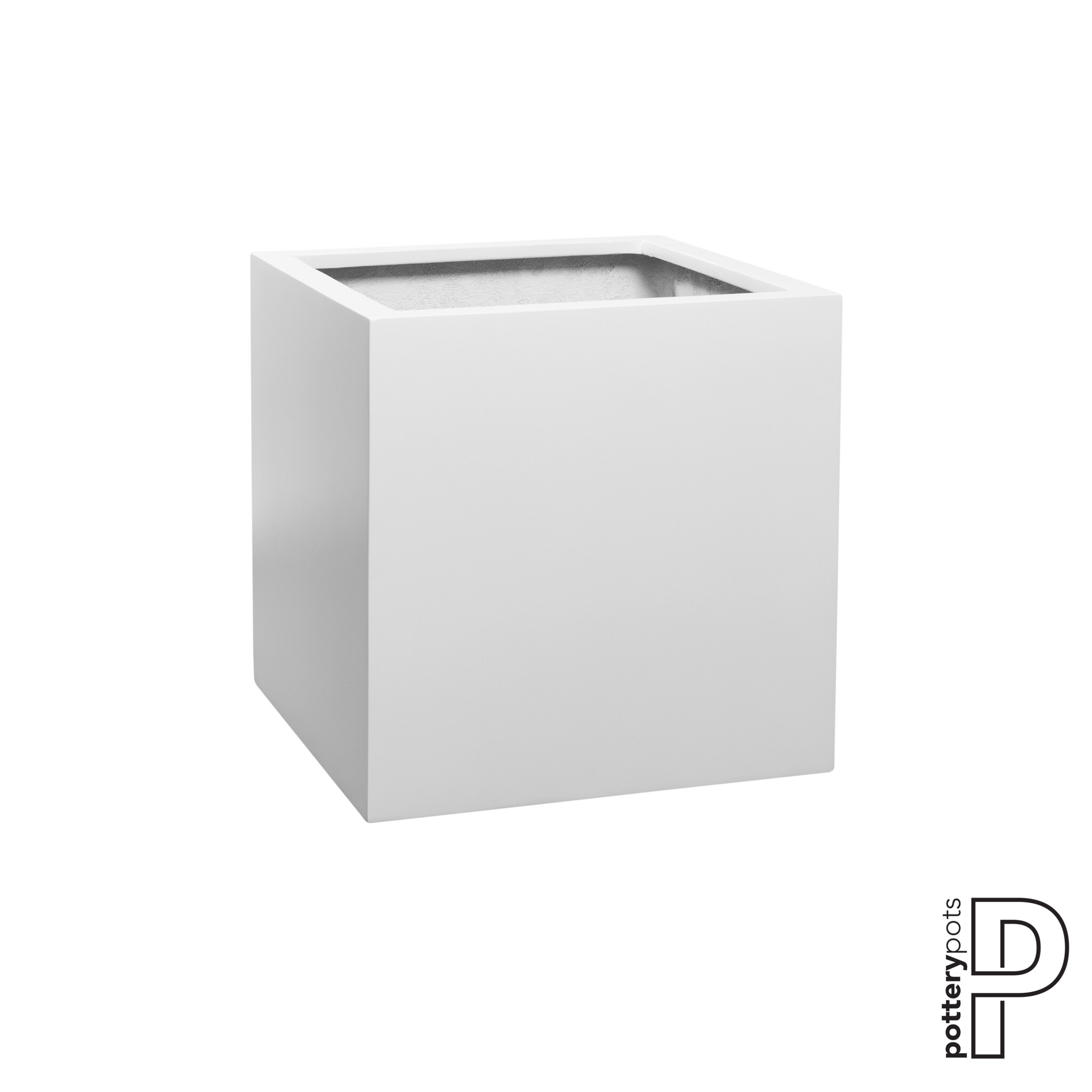 Plantenbak Block - Mat wit (L)50 x (B)50 x (H)50 cm