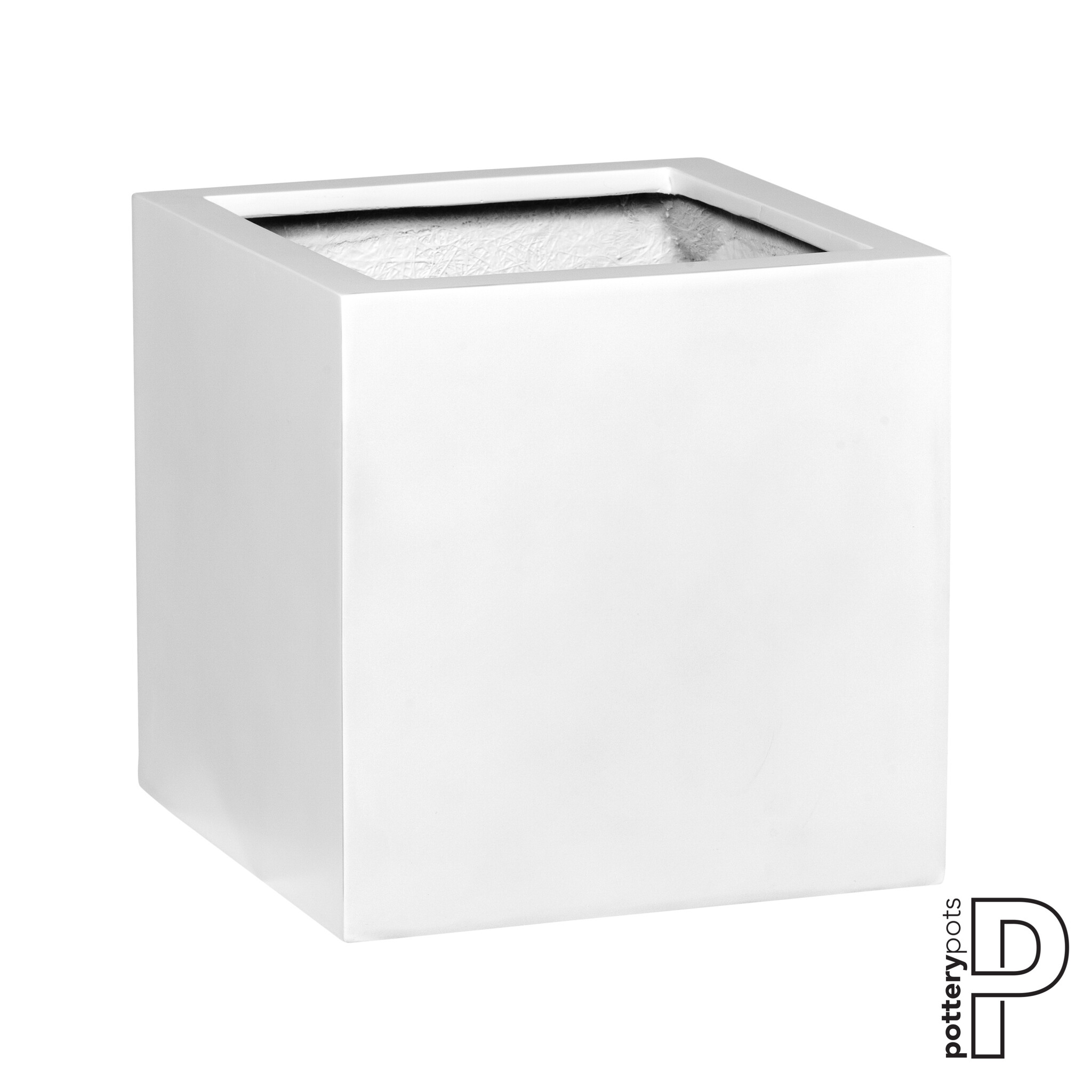 Plantenbak Block - Mat wit (L)70 x (B)70 x (H)70 cm