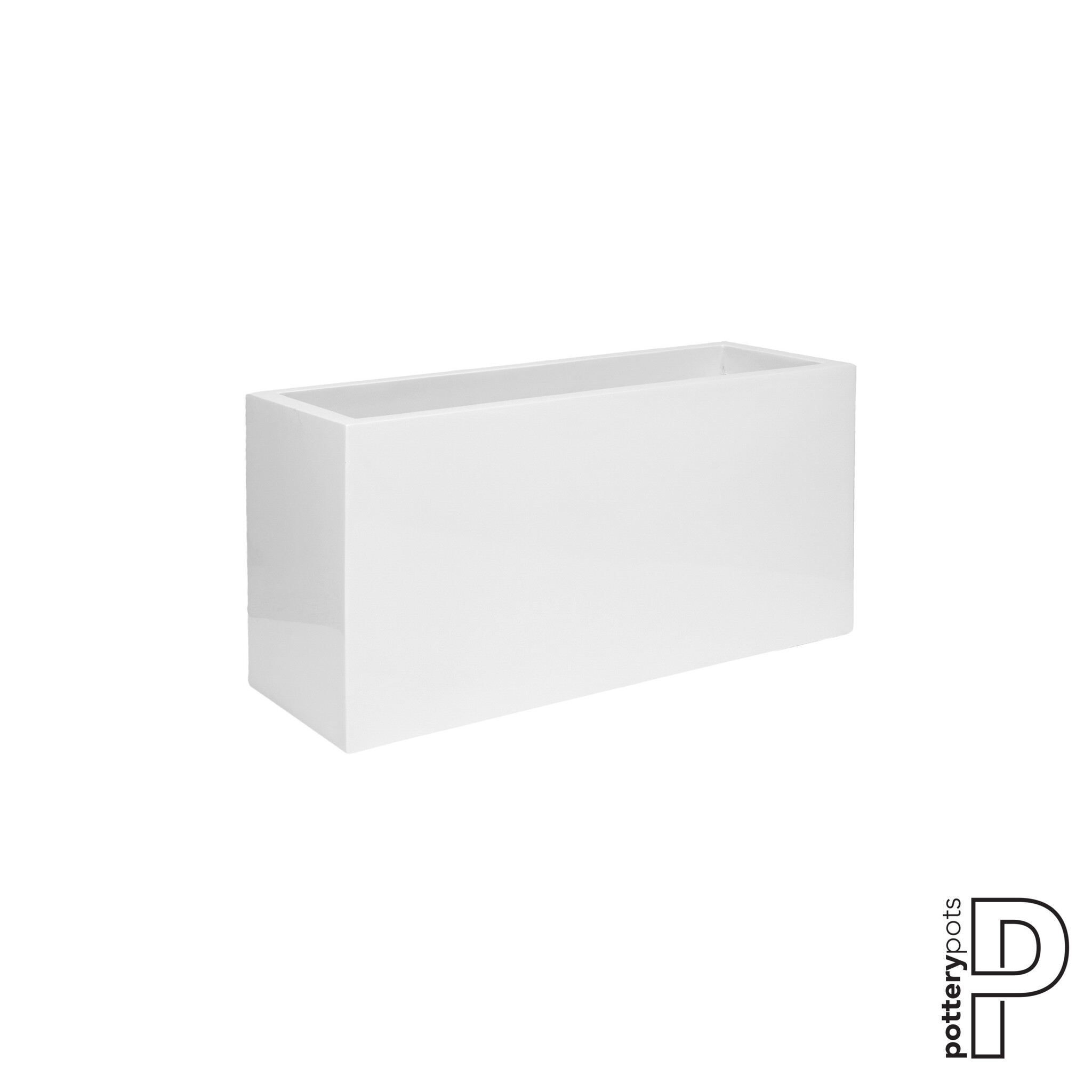 Plantenbak Jort - Glanzend wit (L)80 x (B)30 x (H)40 cm