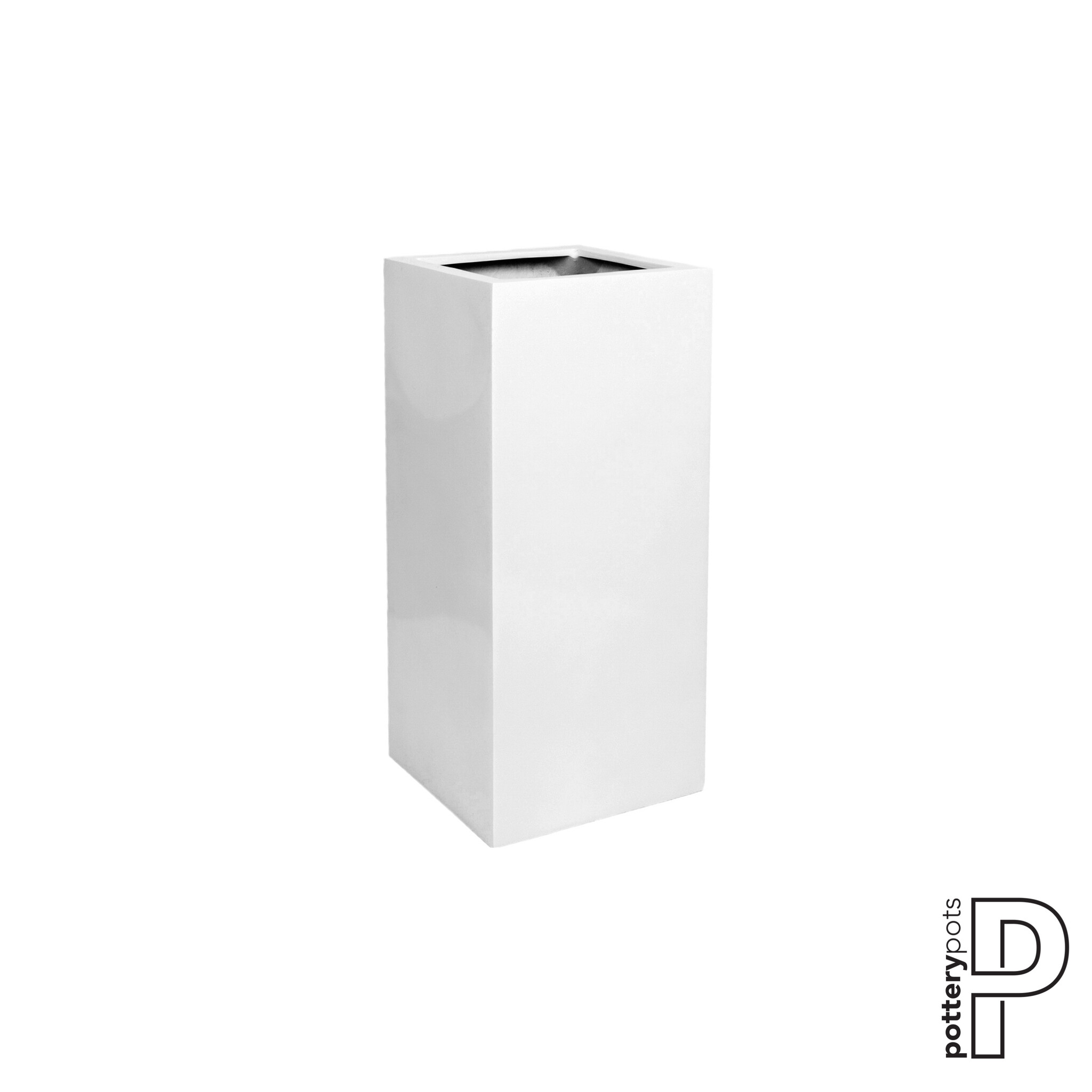 Plantenbak Bouvy - Glanzend wit (L)30 x (B)30 x (H)60 cm