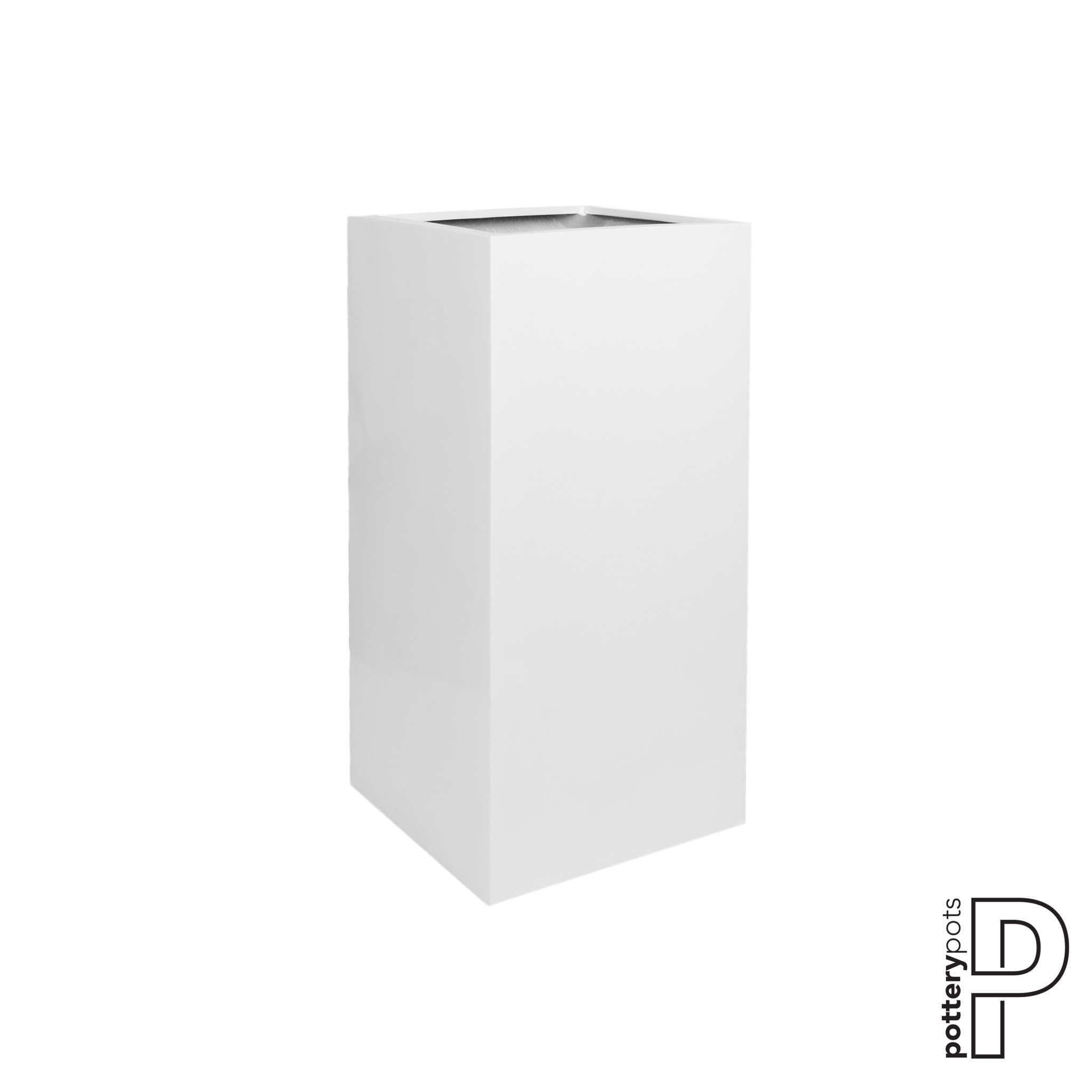 Plantenbak Bouvy - Glanzend wit (L)40 x (B)40 x (H)80 cm