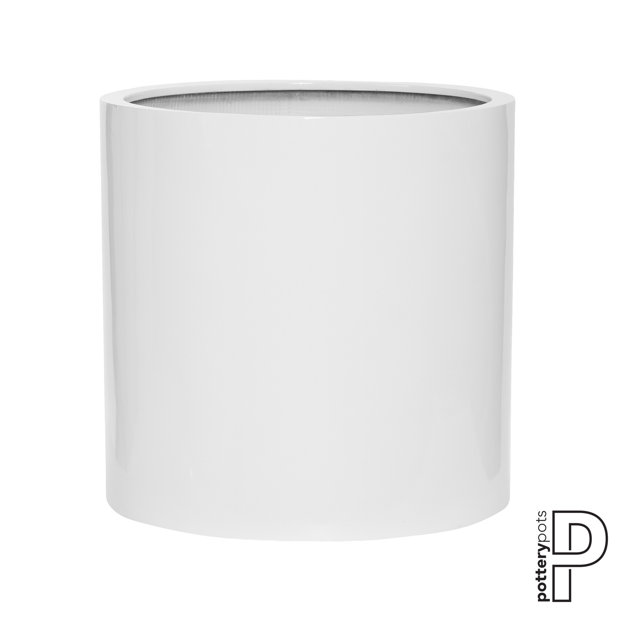 Plantenbak Max - Glanzend wit Ø50 x (H)50 cm