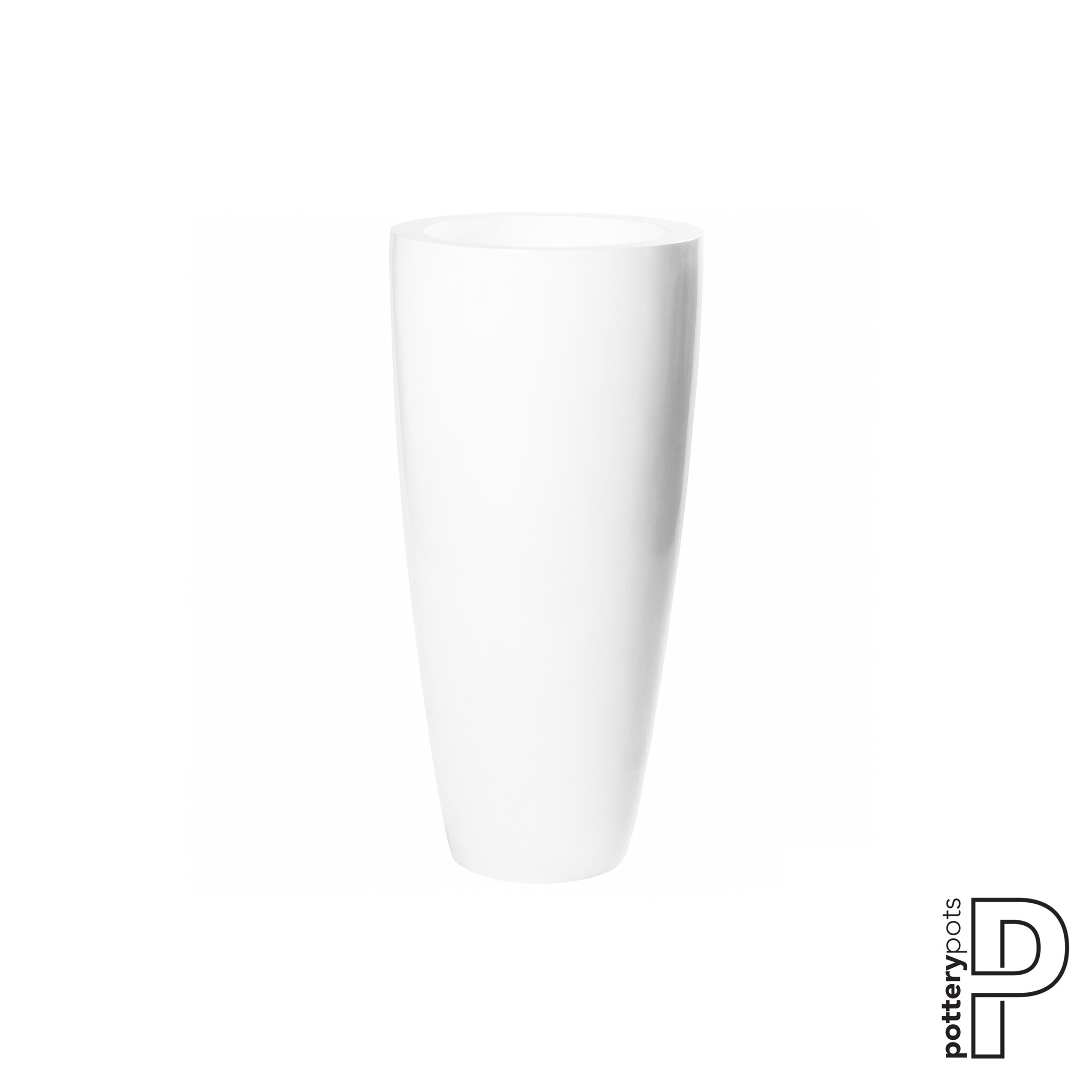 Plantenbak Dax - Glanzend wit Ø37 x (H)80 cm