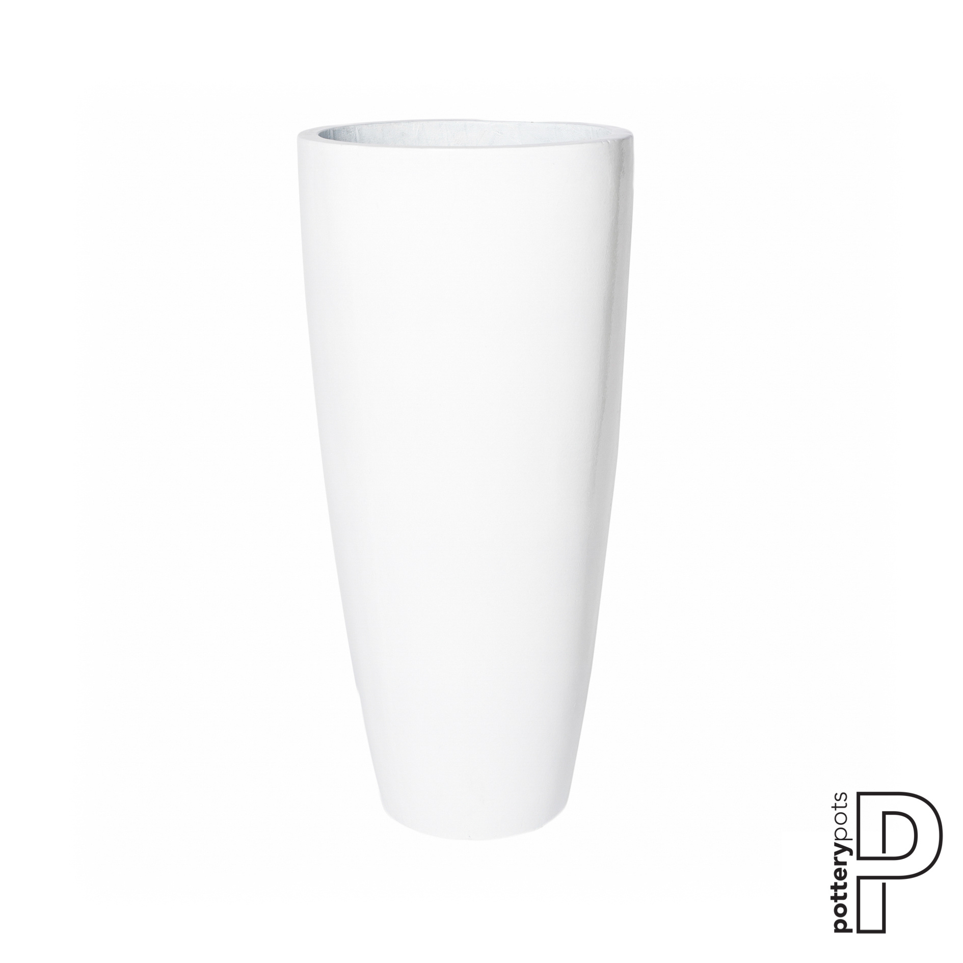 Plantenbak Dax - Glanzend wit Ø47 x (H)100 cm