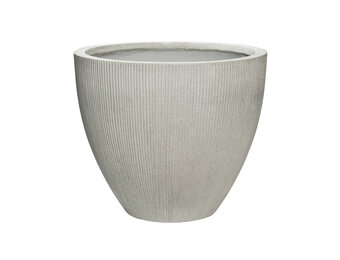 Plantenbak Jesslyn - Verticaal licht grijs Ø51 x (H)43 cm