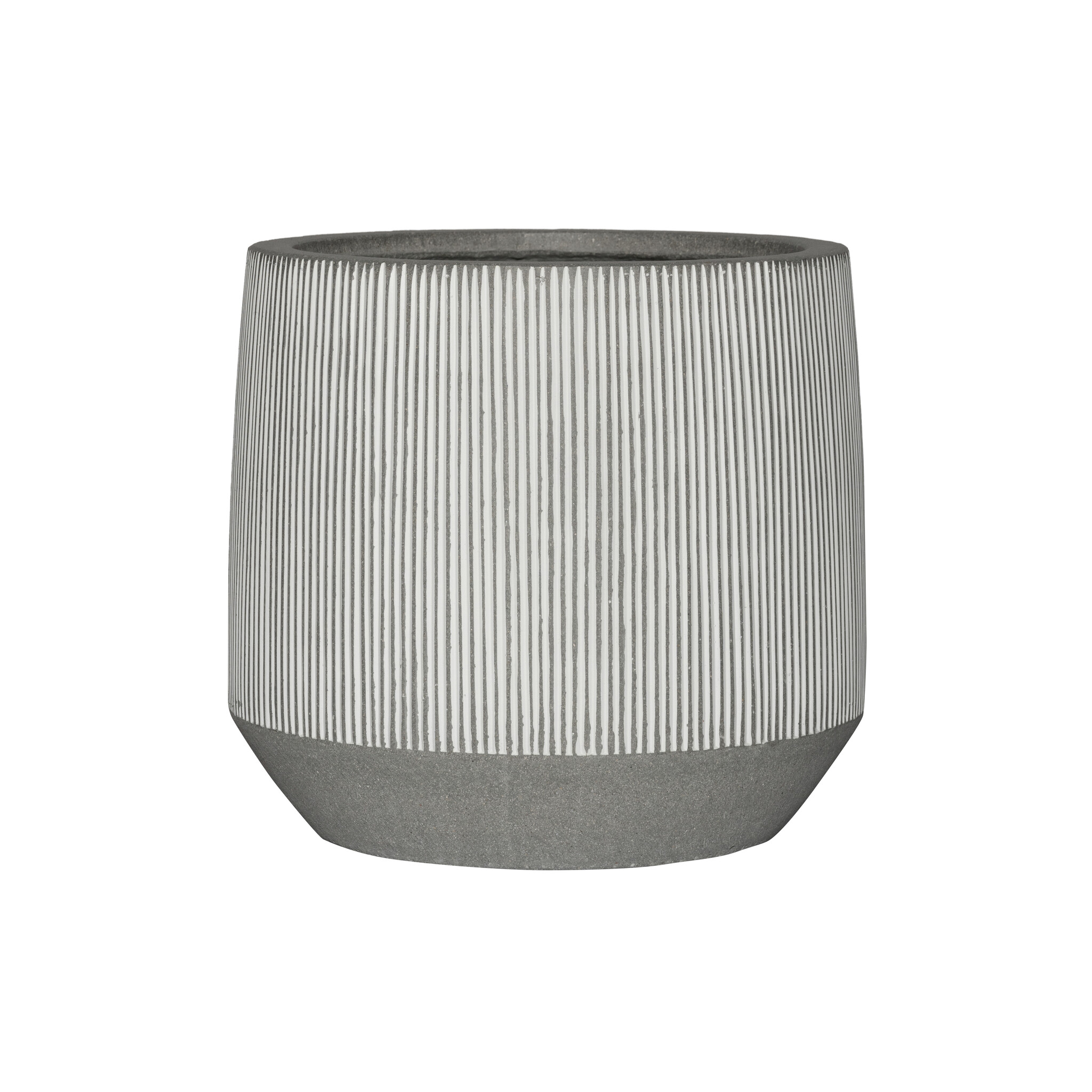 Plantenbak Harrith - Wit gestreept Ø42 x (H)38 cm