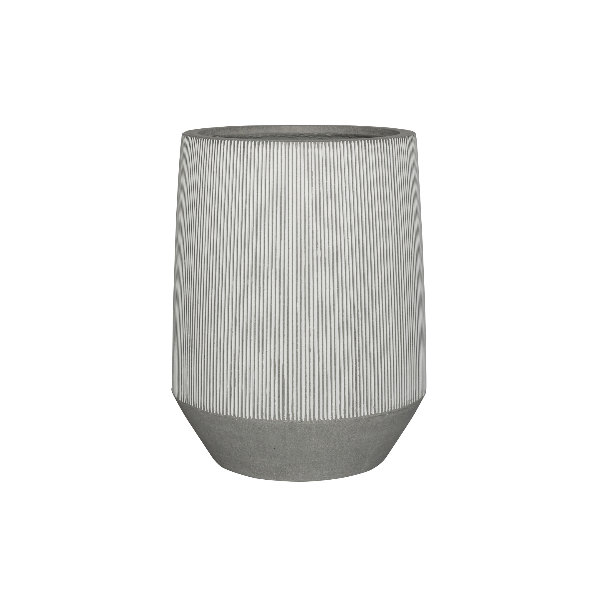 Plantenbak Harrith High - Wit gestreept Ø53 x (H)68 cm