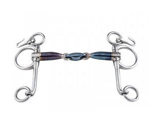 Sweet Iron Pelham Horse Bit With Copper Rollers - Double Jointed For All Sizes