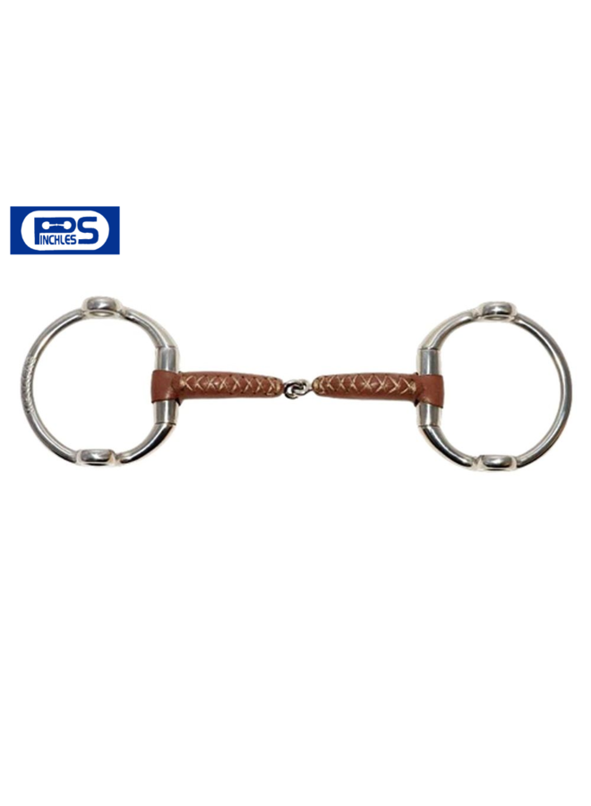Eggbutt Gag "Pinchless" Covered With Leather, 17mm