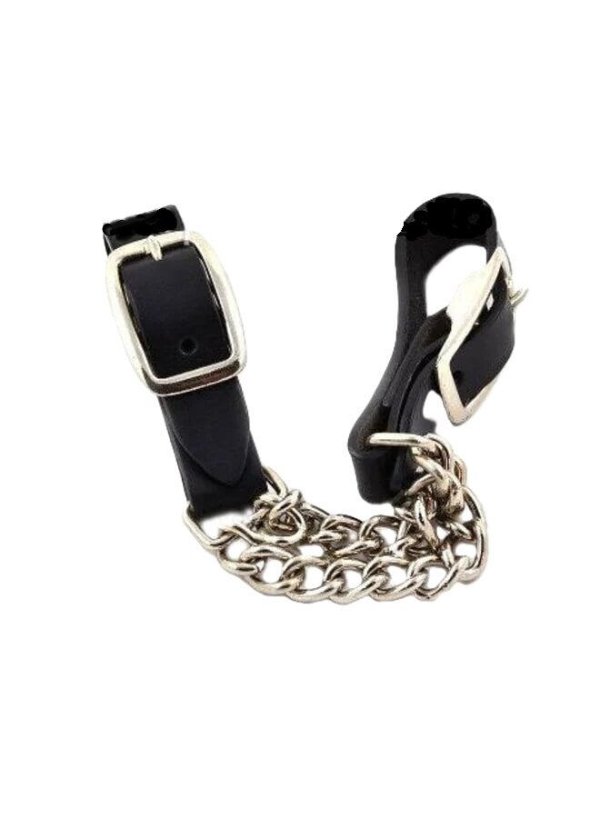 dubbele kinketting met lederen uiteinde