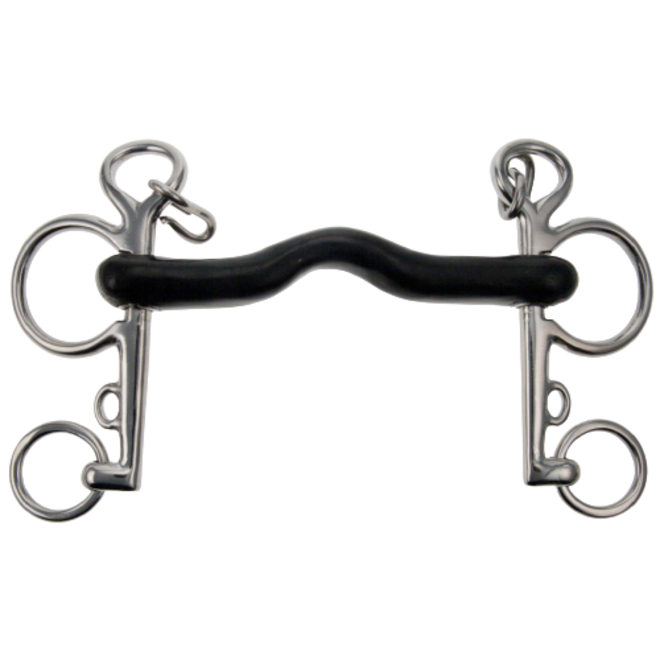 Pelham Rubber With Tongue Port  - 18 mm