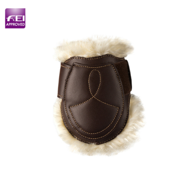 Sheepskin leather fetlock boots velcro