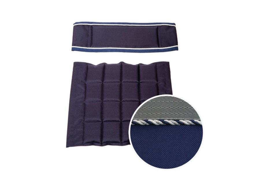 Seat & Back Navy - Grey Binding