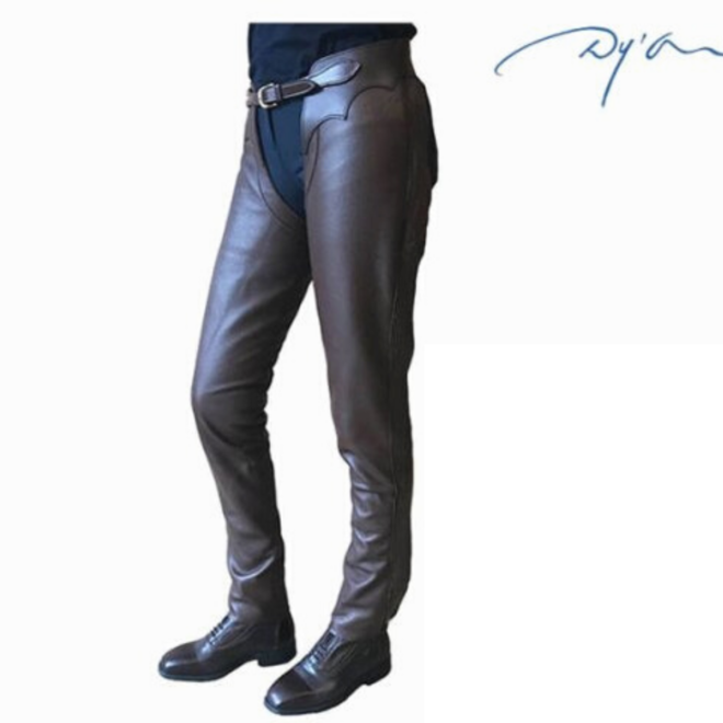 Leather Long Chaps Brown