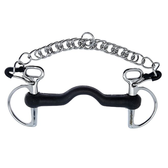 Kimblewick Rubber Met Tongpoort - 18mm