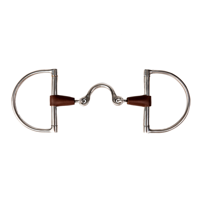 D-Trense Doppelt Gebrochen Zungenfreiheit Leder - 18mm