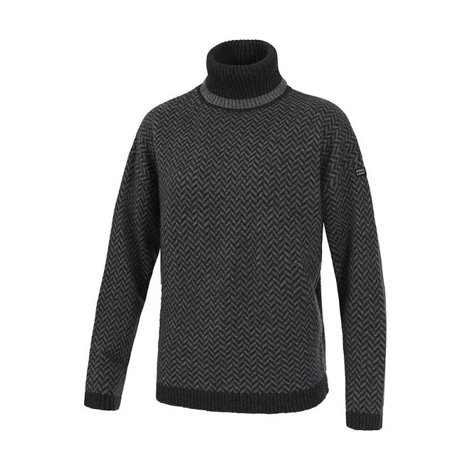 Flavy knitted ladies rollneck charcoal melange