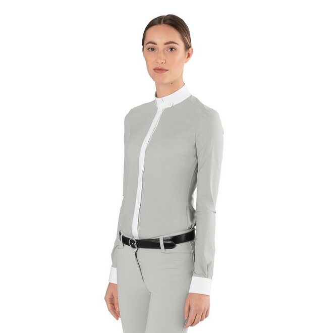 Polo show shirt long sleeve women ice grey