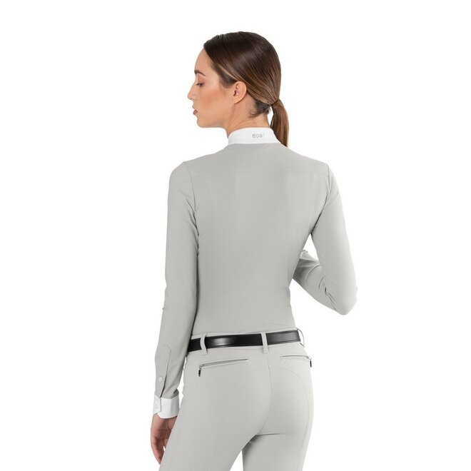 Polo show shirt long sleeve women ice grey