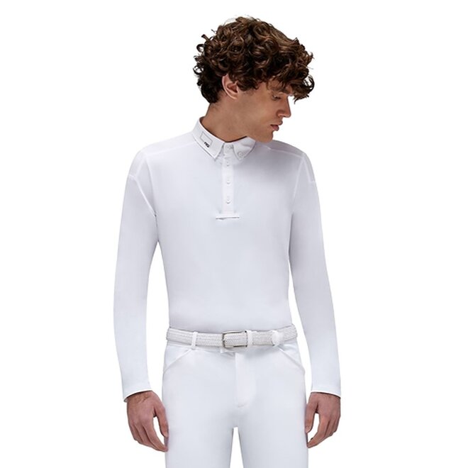 Jersey Perforated Show Shirt Long Sleeve Men White