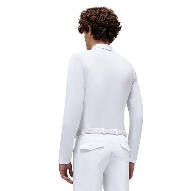 Jersey Perforated Show Shirt Long Sleeve Men White