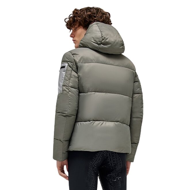 Quilted Nylon Puffer Jacket Men Green