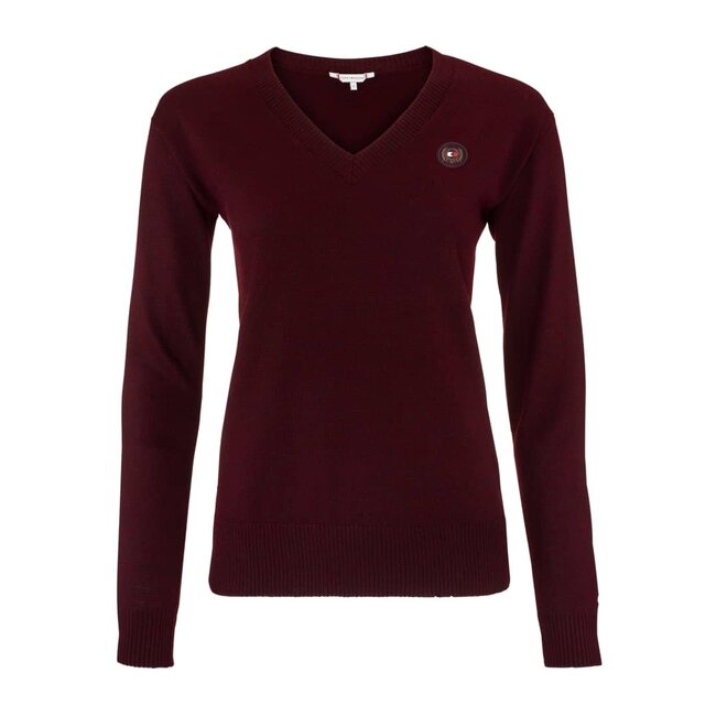 Light V-Neckline Pullover Damen Deep Burgundy