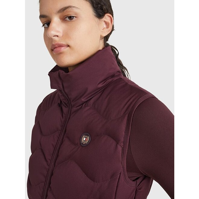 Mid weight Re-Down Bodywarmer Dames  Deep Burgundy