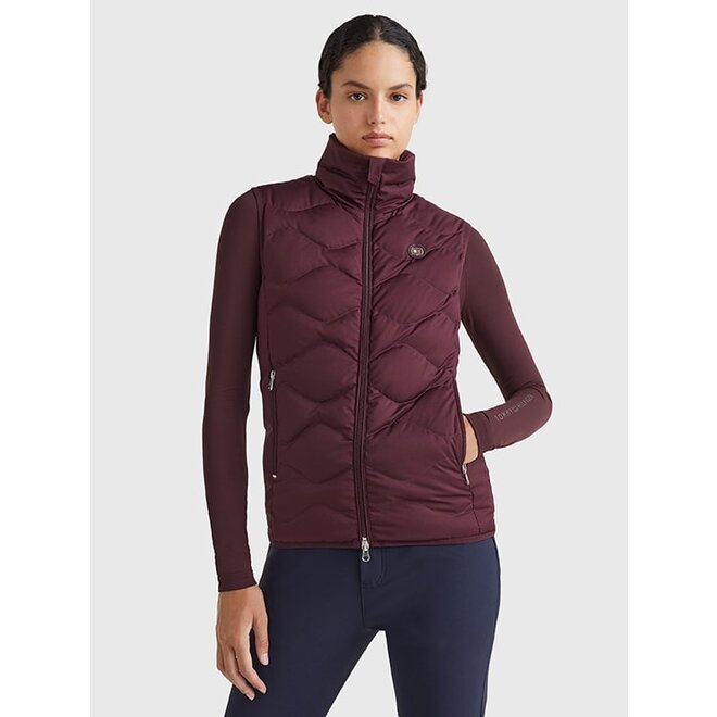 Mid weight Re-Down Bodywarmer Dames Deep Burgundy