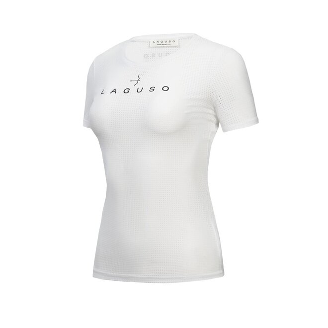 Megan Logo P2 Dames Mesh T-shirt Wit