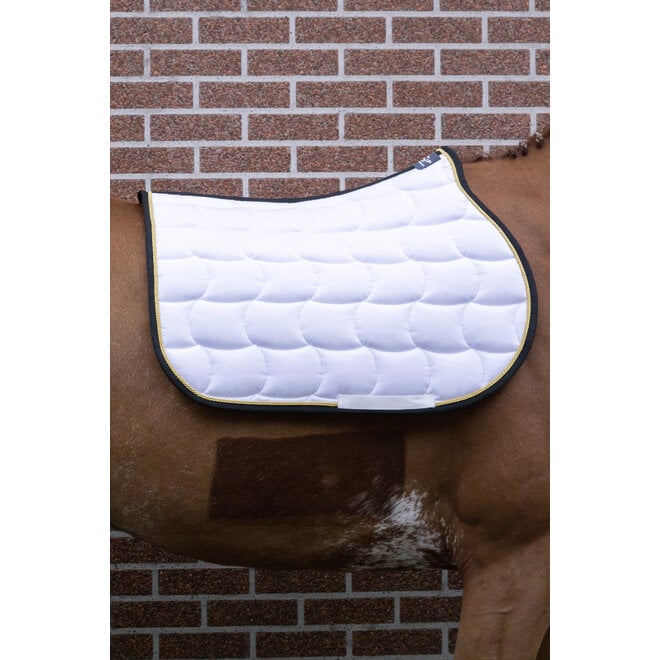 Saddle Pad Quadro White - Gold - Black