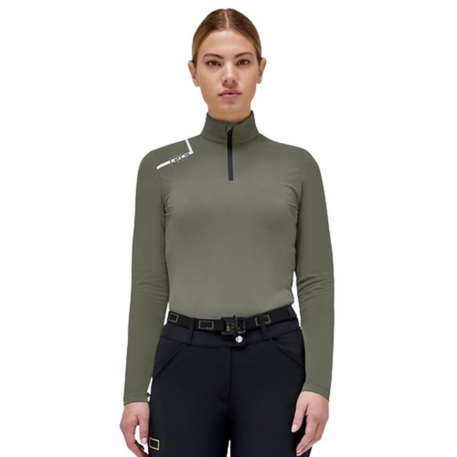 Ladies Zip Training Shirt Green