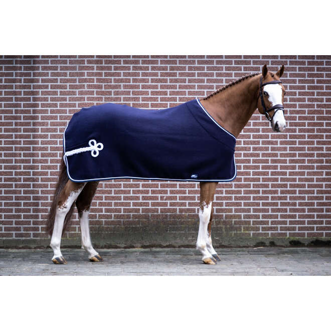 Wollen Showdeken Noah Navy - Wit - Navy