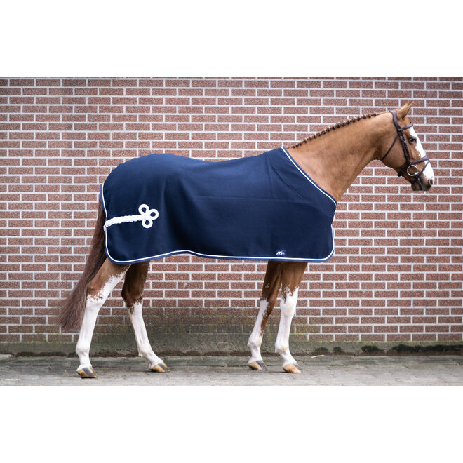 Wafeldeken Nancy Navy - Wit - Navy