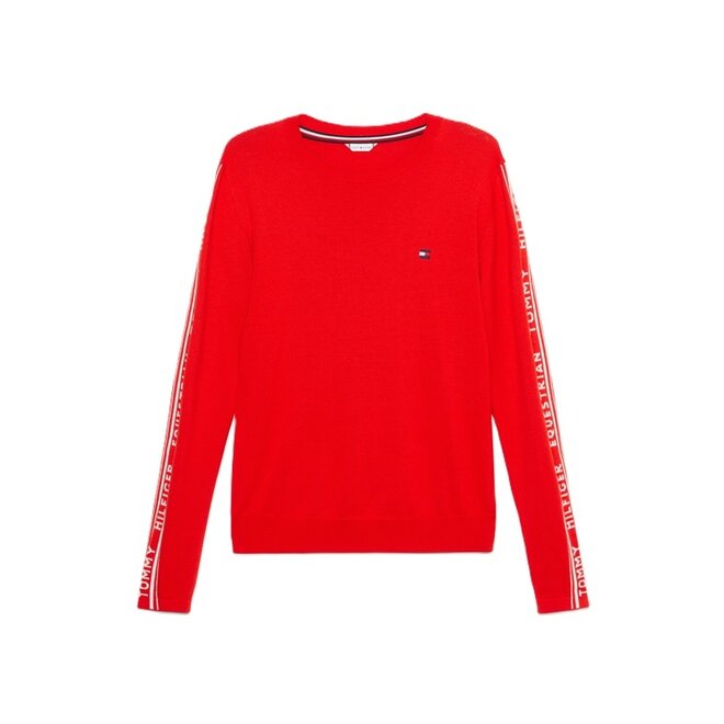 Seattle Jacquard Logo Sweater Dames Fierce Red