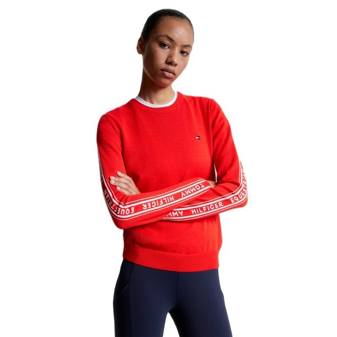 Seattle Jacquard Logo Sweater Dames Fierce Red