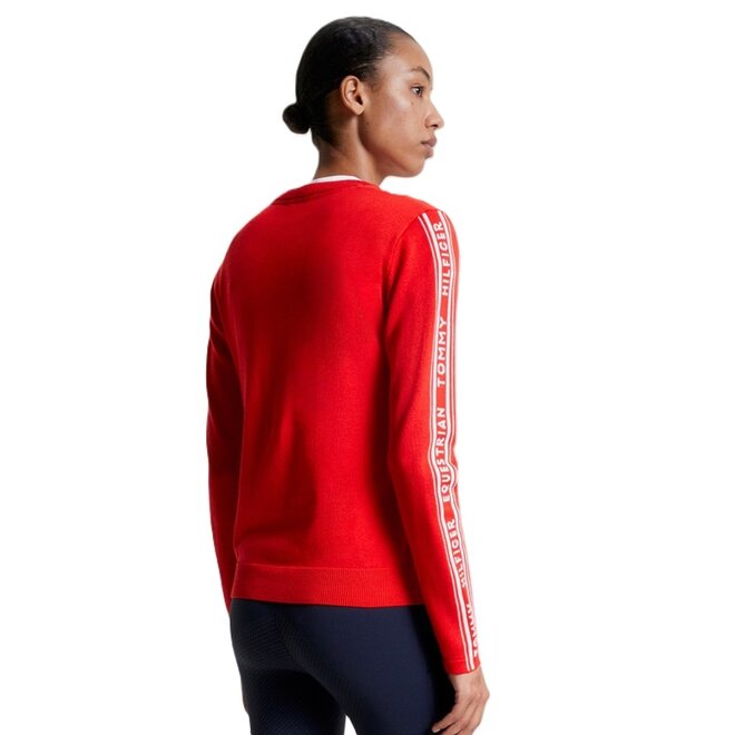 Seattle Jacquard Logo Sweater Dames Fierce Red