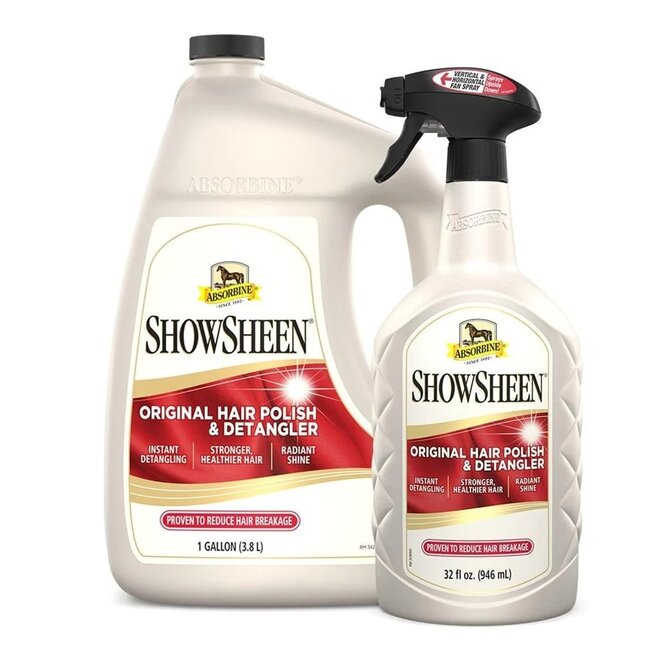 Showsheen shine and detangle spray for horses