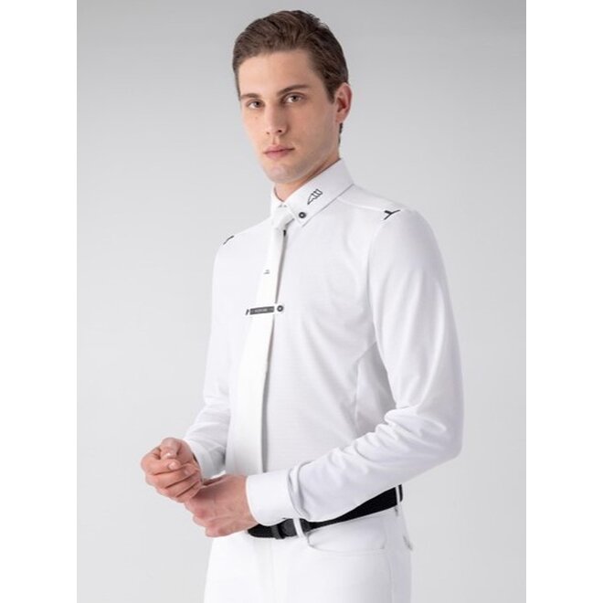 Curtiek Men's Mesh Show Shirt White