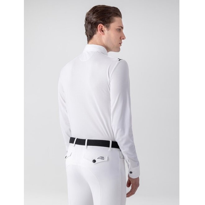 Curtiek Men's Mesh Show Shirt White