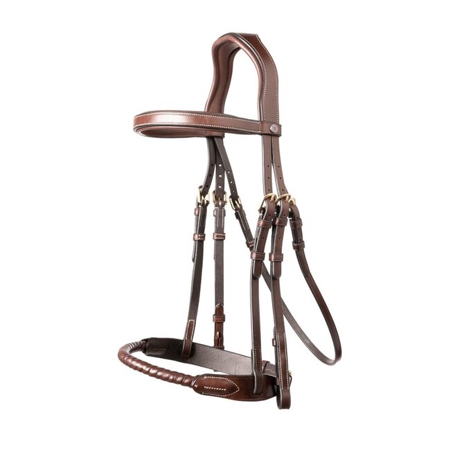 Dublin Leather Covered Rope Noseband Bridle