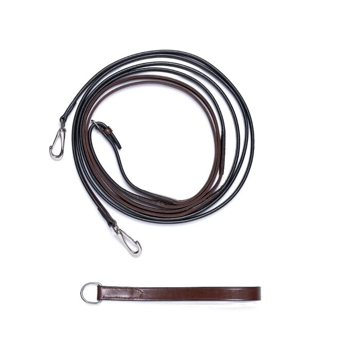 Monaco Draw Reins Leather - Rubber Grip