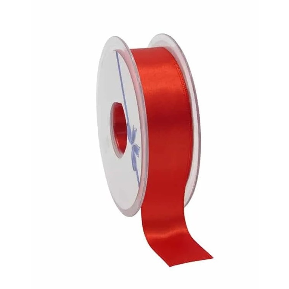 Red Hf Ribbon Red Ribbon Double Faced - 25m - Horseonline.com