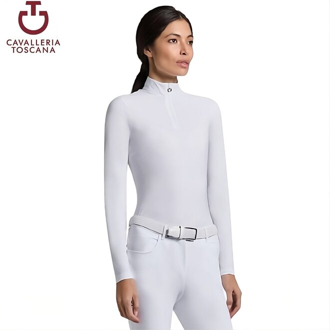 Warm Jersey Langarm Turniershirt Damen Weiß