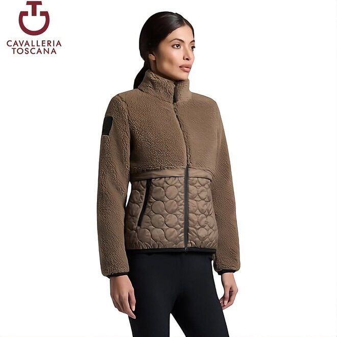 Teddy Fleecejacke Damen Walnuss