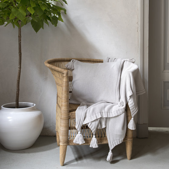 Sardinie plaid and cushion marble