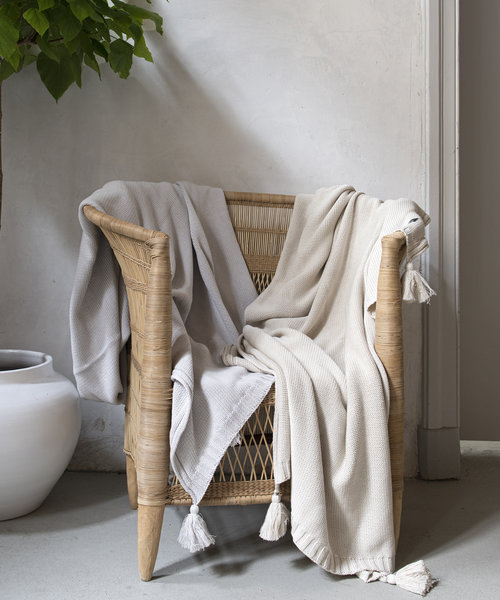 Sardinie plaid and cushion marble