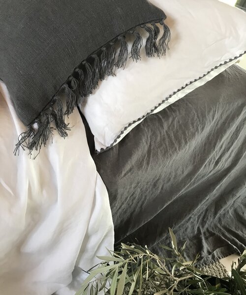 Housse de couette white-stitching dark grey