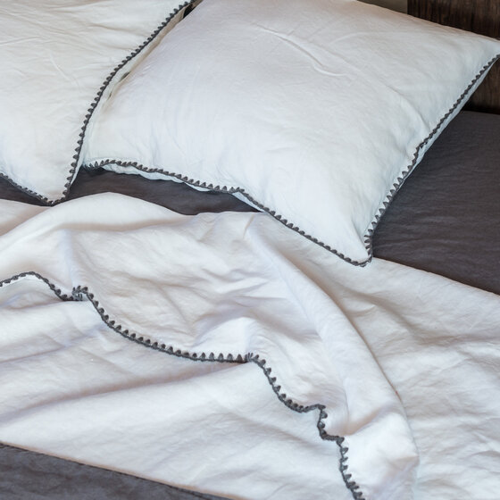 Housse de couette white-stitching dark grey