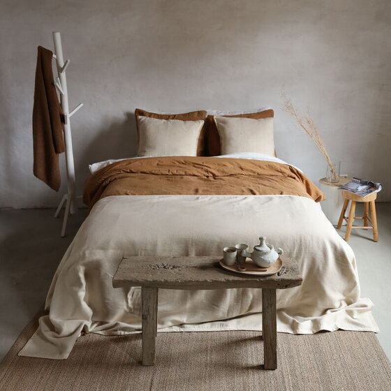 Sofie duvet cover Army  Cognac